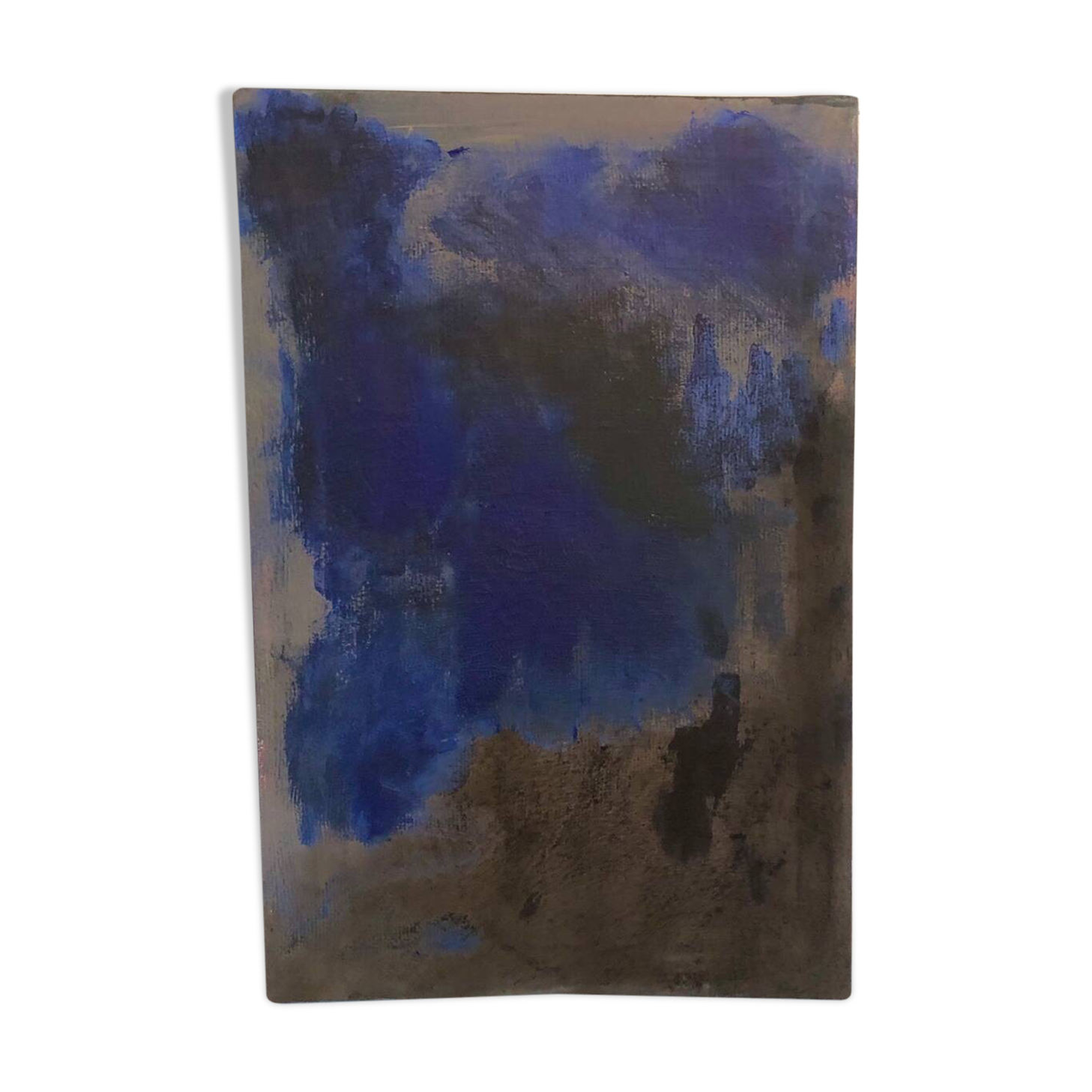 Abstract blue black gray painting