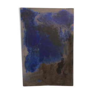 Tableau abstrait bleu - gris