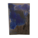 Tableau abstrait bleu noir gris