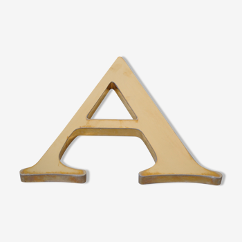 Lettre enseigne en métal dorée "A"  1980