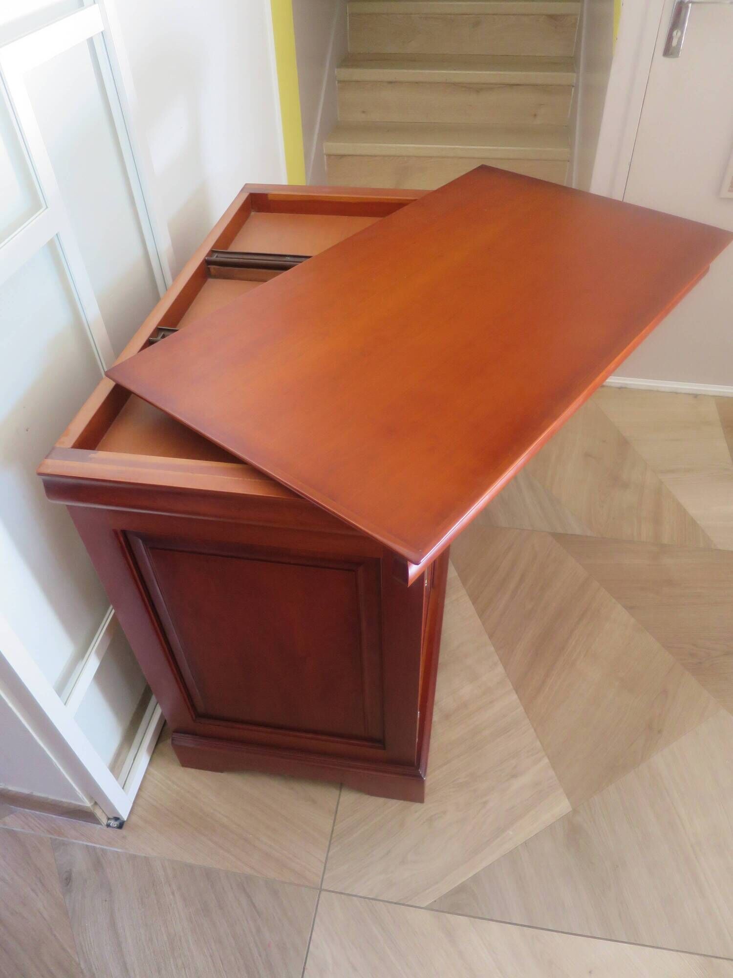 Occasional furniture - TV unit - Rotating tray - Louis Philippe - Solid wood