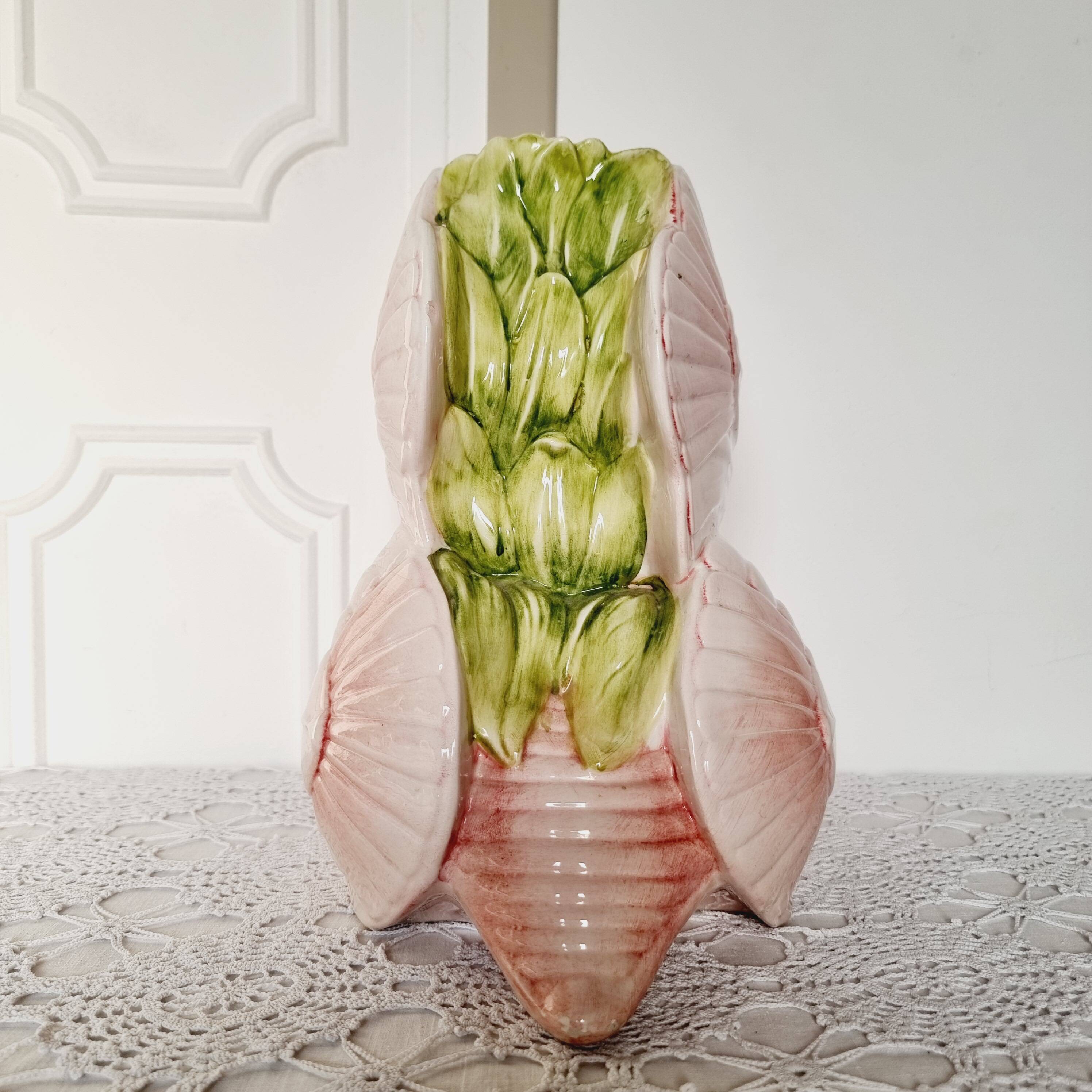 Vase papillon en céramique vernissée italienne