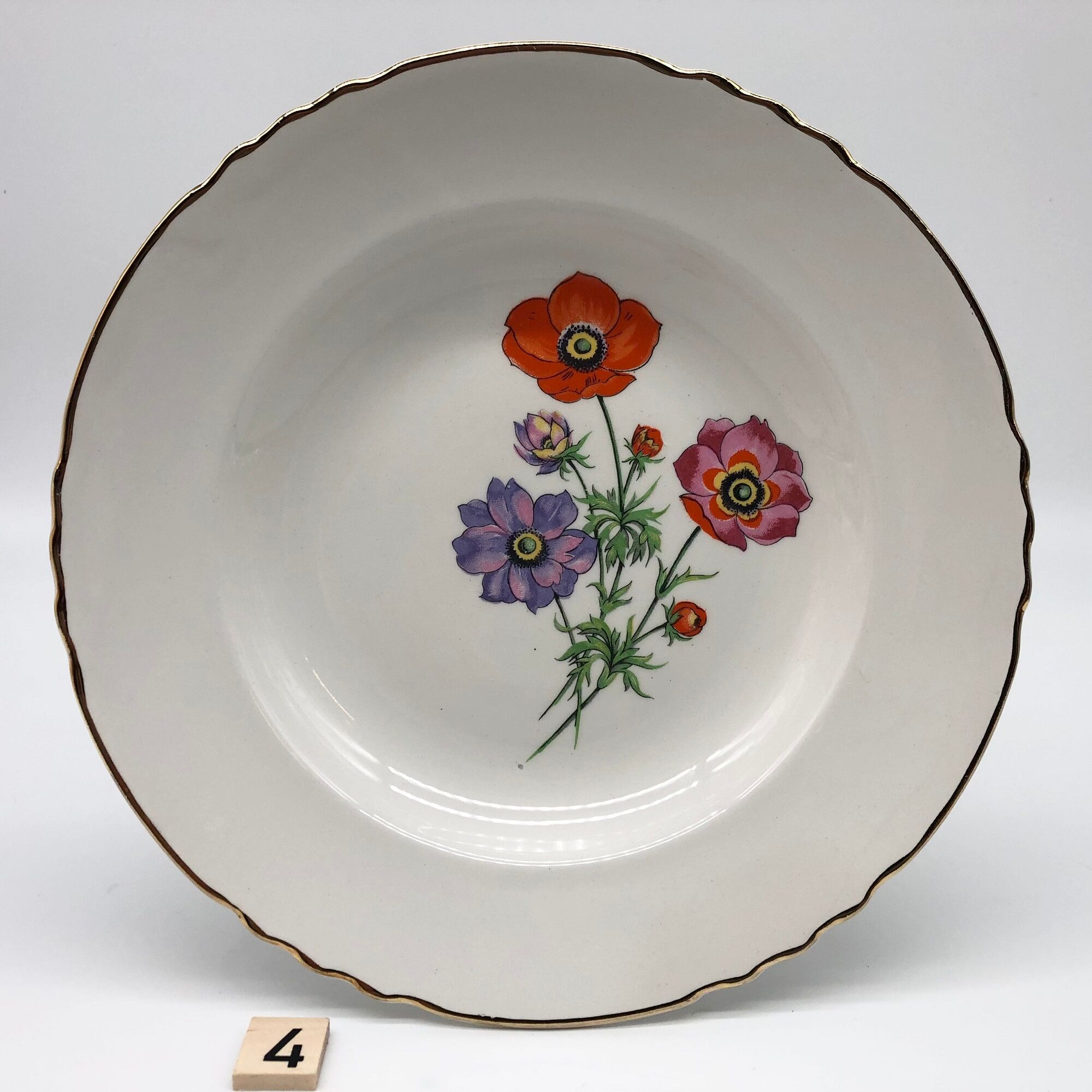 6 Hollow porcelain plates "Moulin des Loups" Beaulieu model