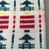 Wool blanket 230 X 250 geometric patterns and 70's fir trees