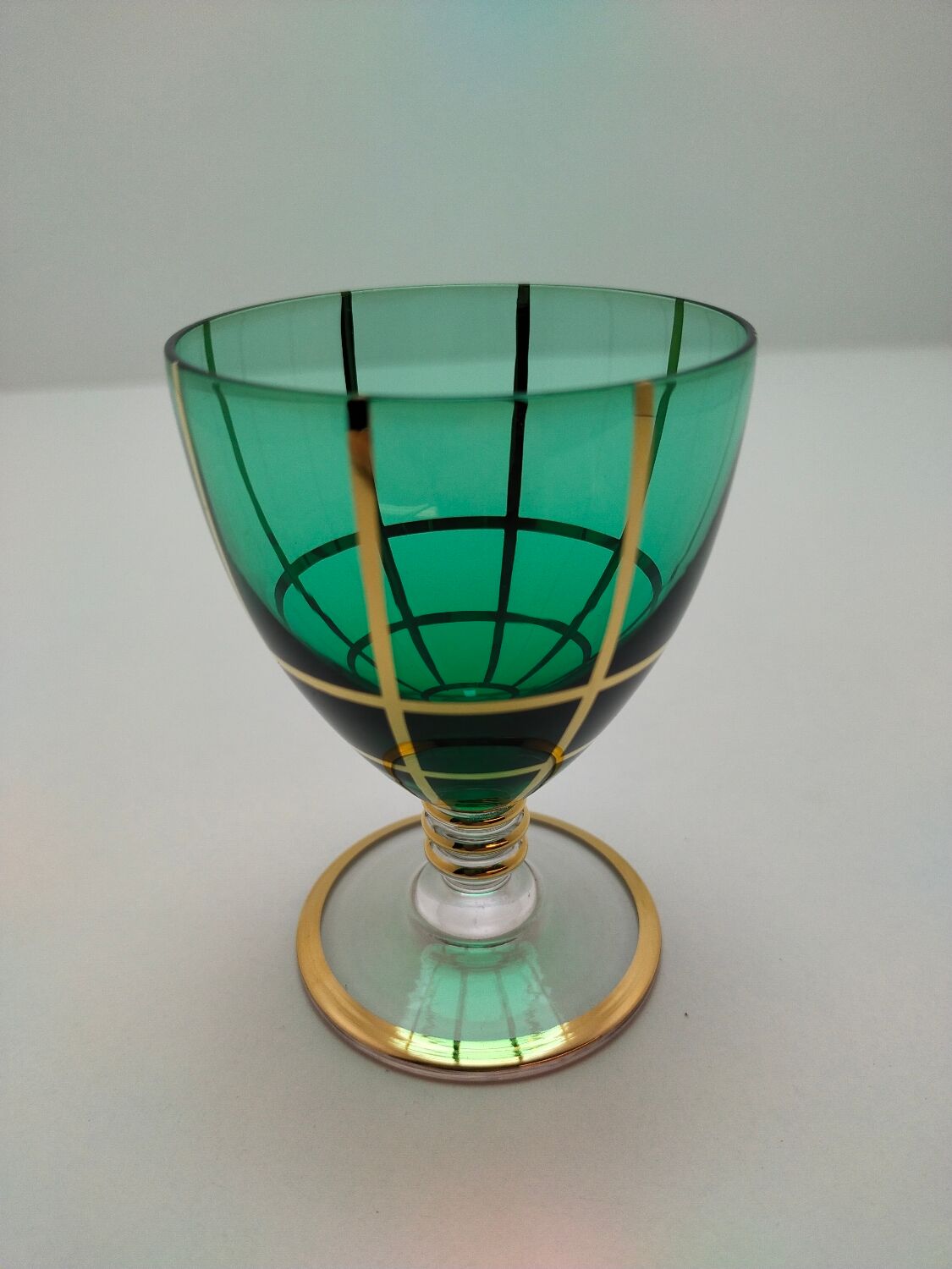Lot de 6 verres à liqueur ou a vin vert émeraude
