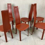 Set Of 6 High Back Dining Room Chairs By Arper