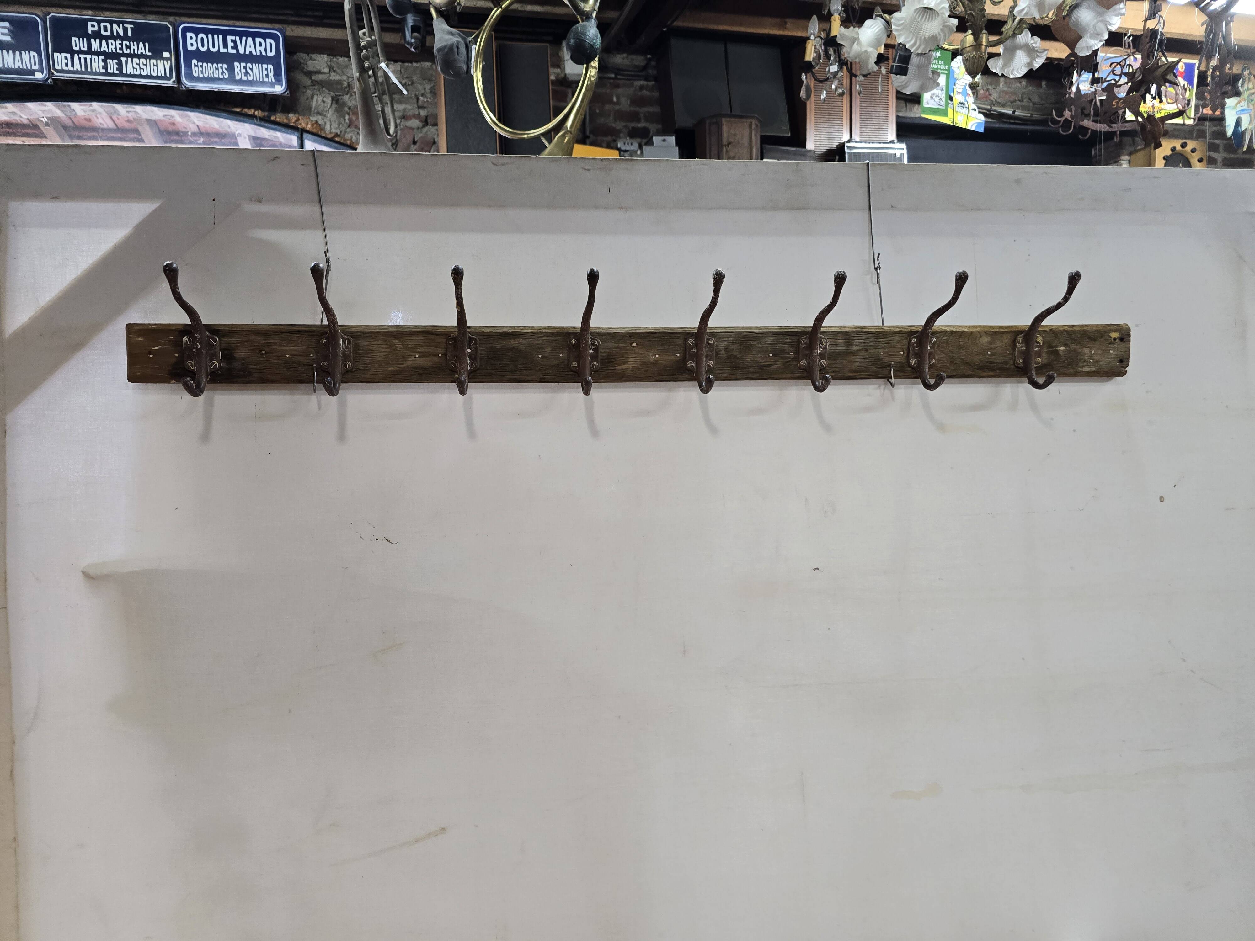 Old school coat rack with 8 hooks