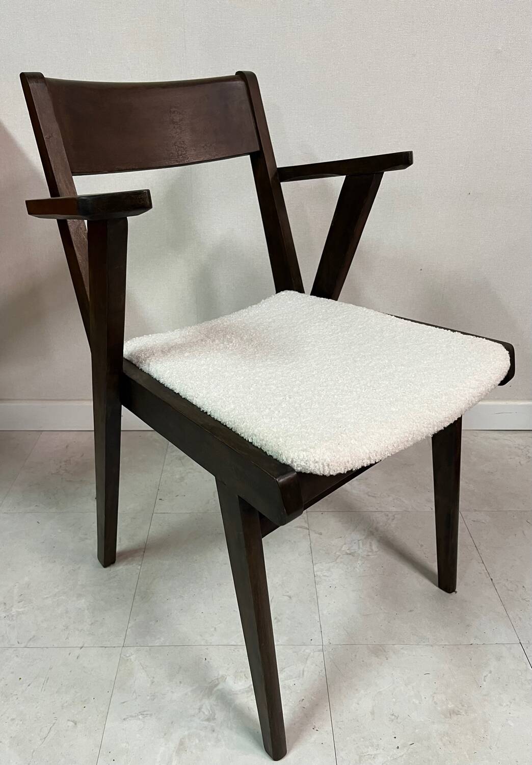 Bridge armchair in new French terry fabric