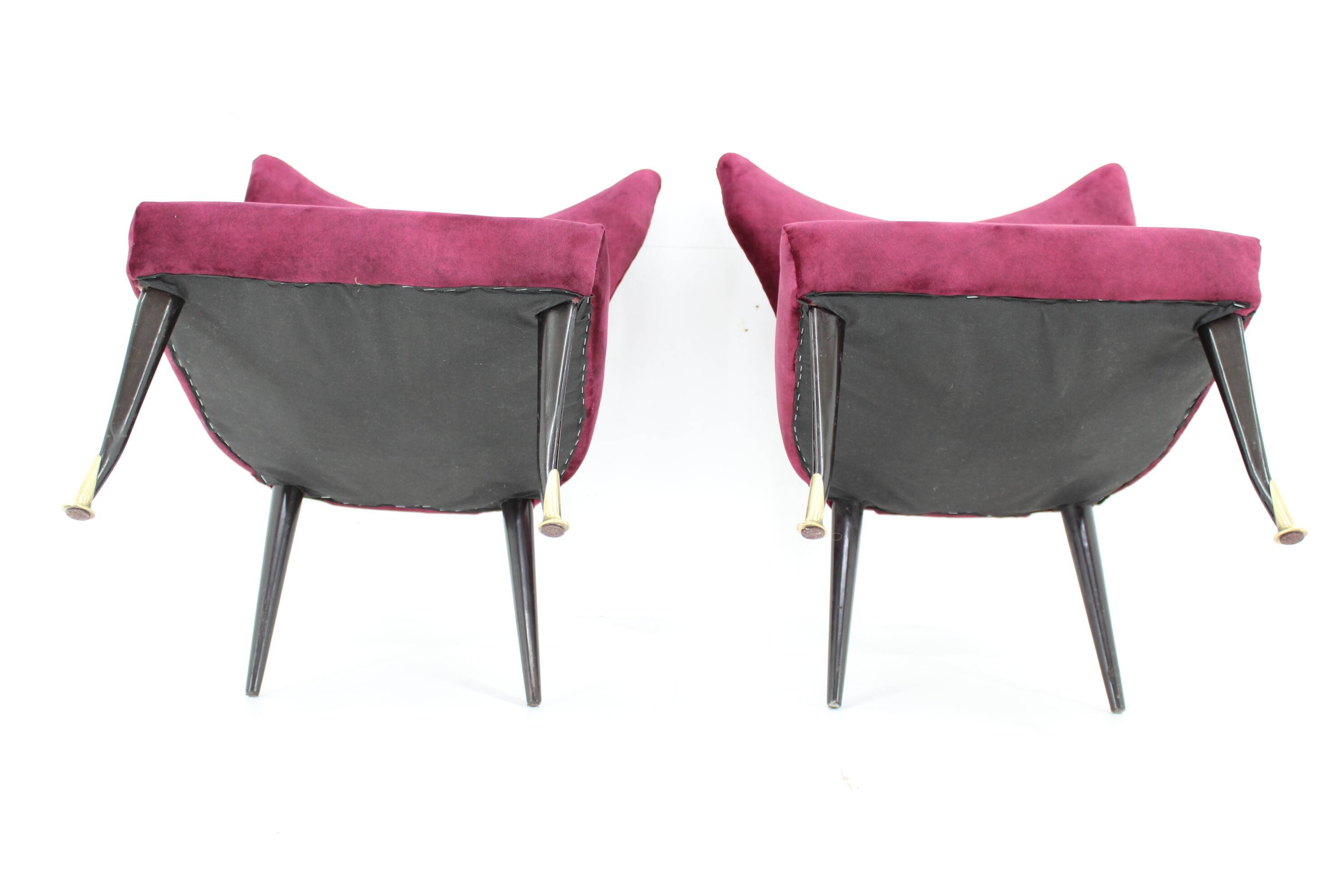 1950s Pair of Italian Chairs, Restored