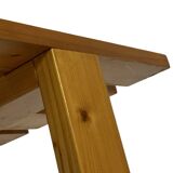 Vintage Scandinavian modern pinewood slatted bench from the 1960's