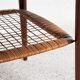 Midcentury Danish round coffee table in teak and cane by Johannes Andersen for Silkeborg 1960s