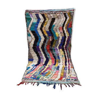 Multicolor carpet in boucherouite fabric 142x250cm