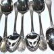 Set of 12 ercuis soup spoons in silver metal - marly rocaille decoration 20.5cm