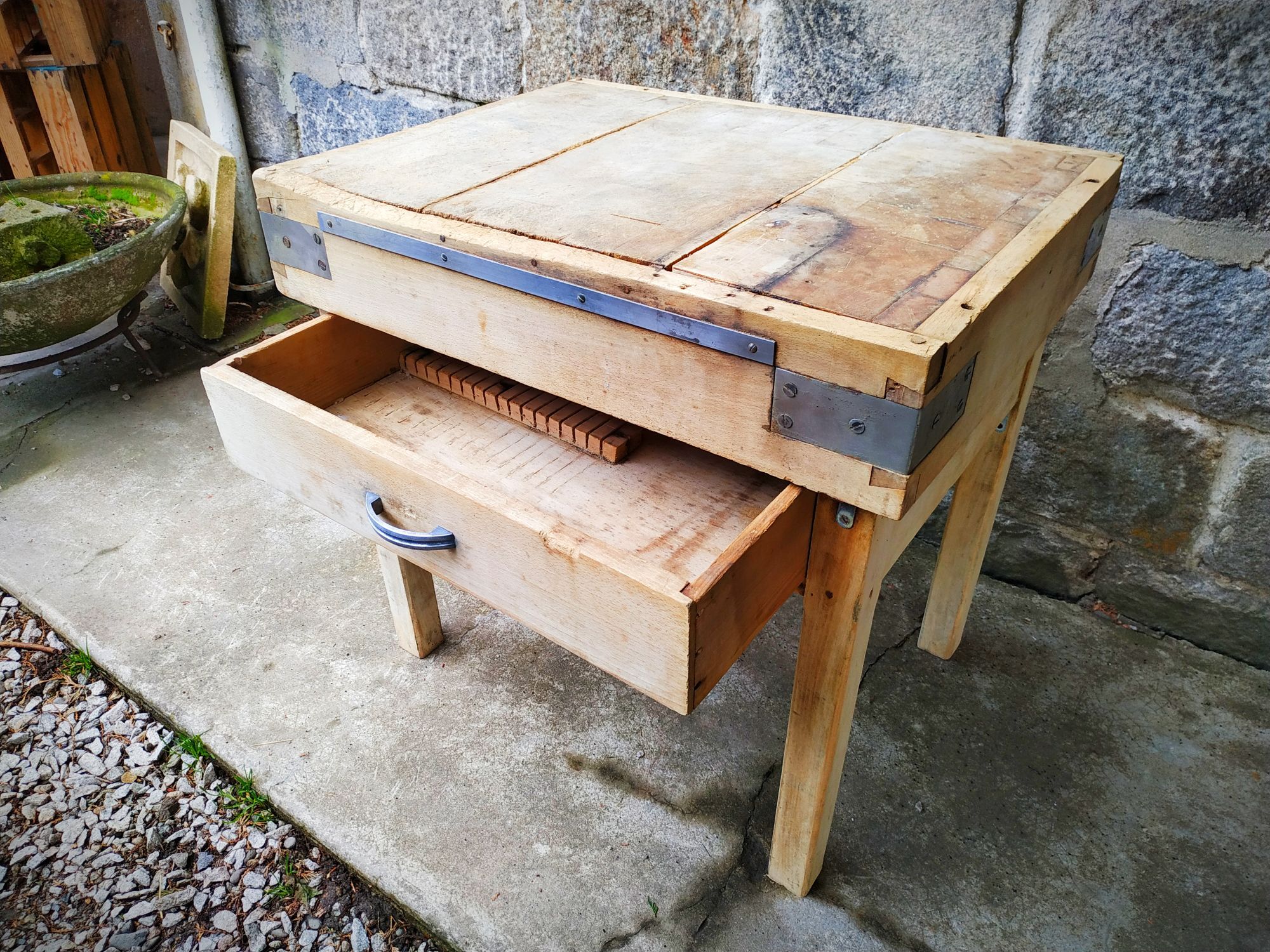 Old butcher's bill in solid beech