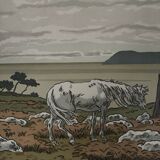 Lithograph by Henri Rivière, Aspects of Nature - The Bay