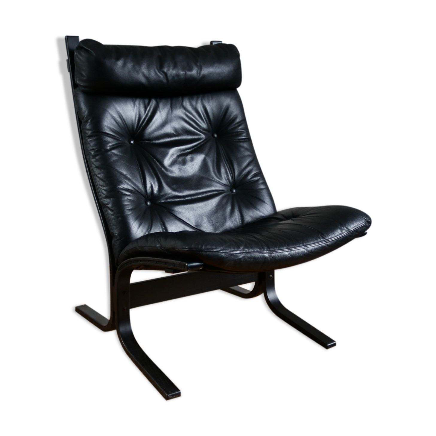 Vintage Scandinavian leather armchair Siesta Ingmar Relling 1970