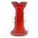 Shark fin vase, mid-century modern, red glass, Poland, 1970s