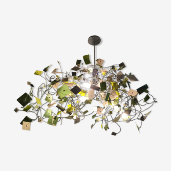 Line and paper chandelier