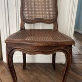 Antique Louis XV chair – molded natural wood / cane base