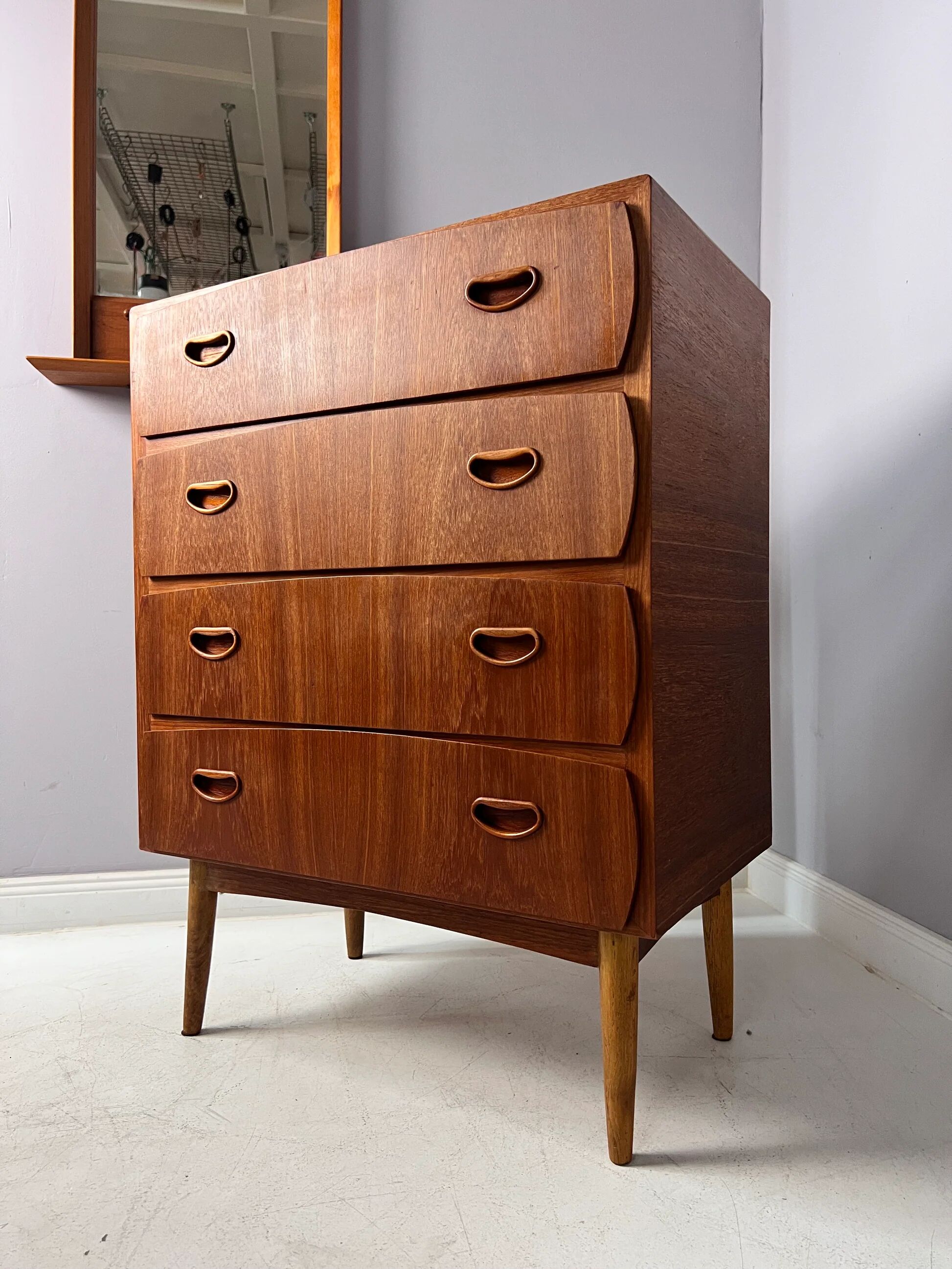 Unique teak chest of drawers from Denmark