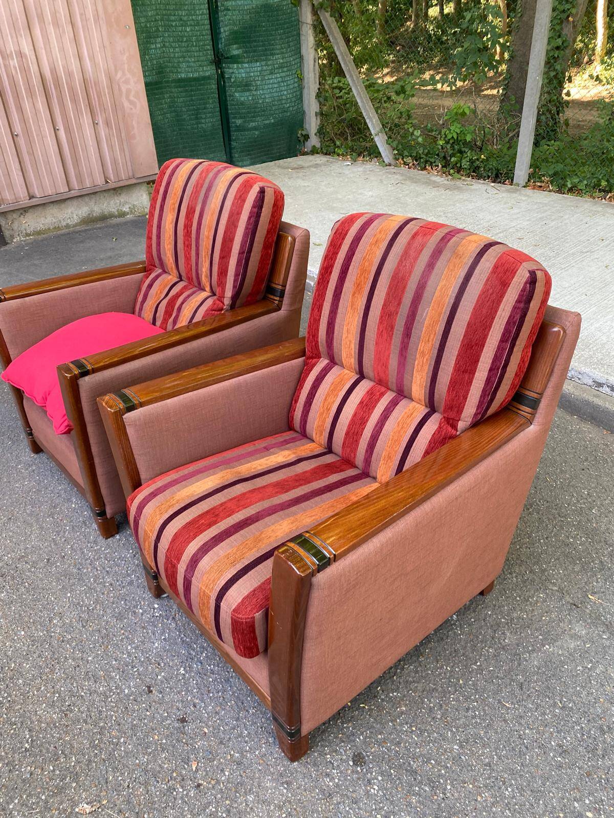 2 Art Deco inspired armchairs Cavel France 2000s