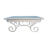 Table basse fer forgé plateau bois
