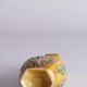 Chinese Yellow Glazed Hexagonal Relief Porcelain Vase with Prunus Motif