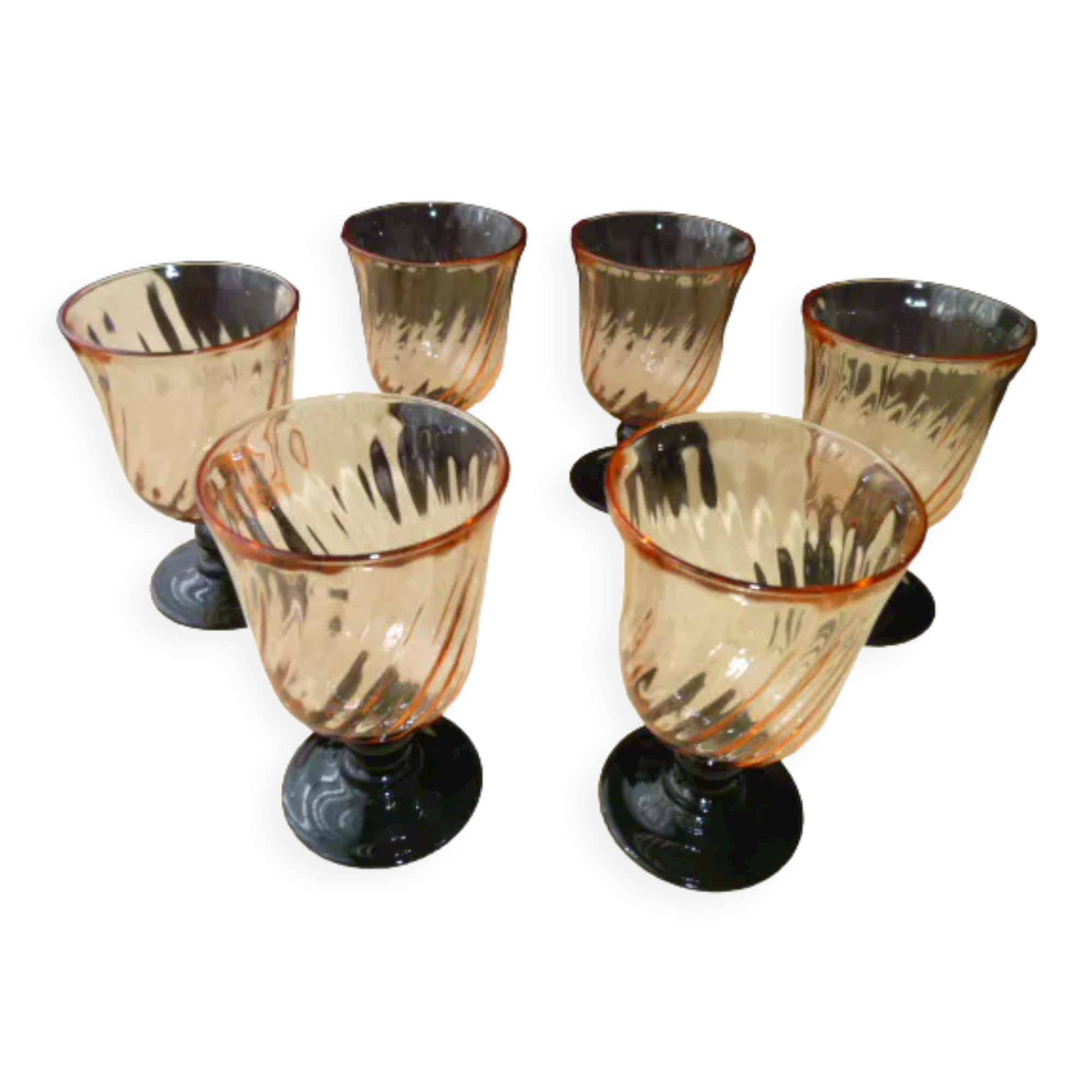DESTOCKAGE 💥 6 verres à pied rose vin eau vintage Rosaline Luminarc France 10 cl - Arts de la table