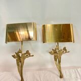 Pair of gilt bronze wall lights signed Maison Charles