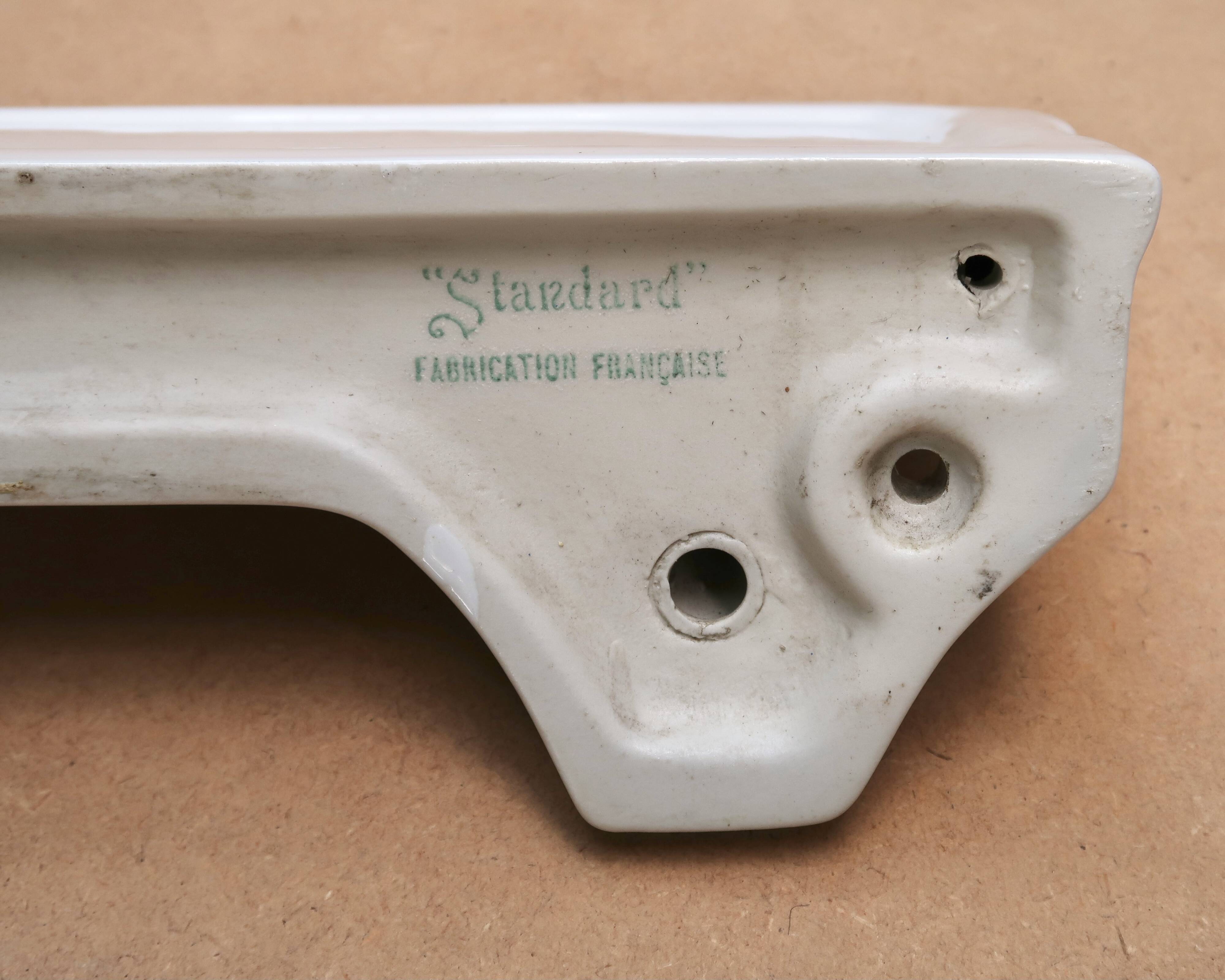 White Porcelain Art Deco Bathroom Wall Shelf