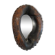 Vintage free-form leather mirror 1960