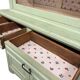 Vintage mint green wooden display/storage cabinet