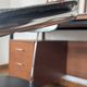 Fauteuil cantilever vintage cuir noir & chrome – années 70/80