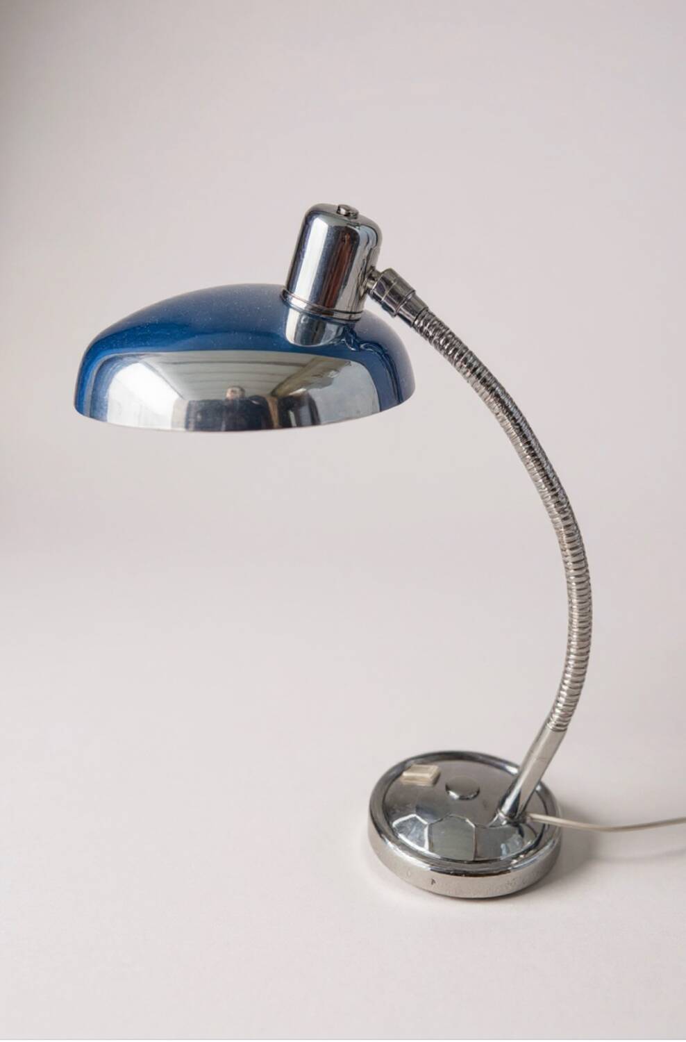 Vintage chrome desk lamp by Giovanni Michelucci for Lariolux