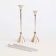 Pair of candlesticks | Steel and brass | Postmodern 1980s