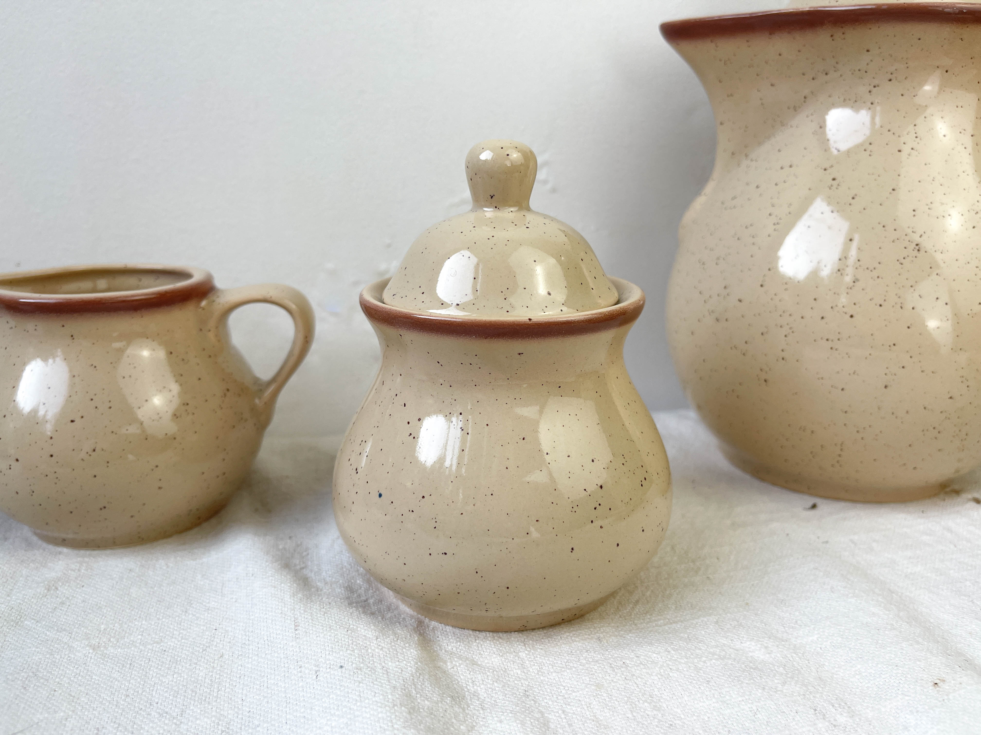 Mid-century speckled stoneware coffee set from the 20th century