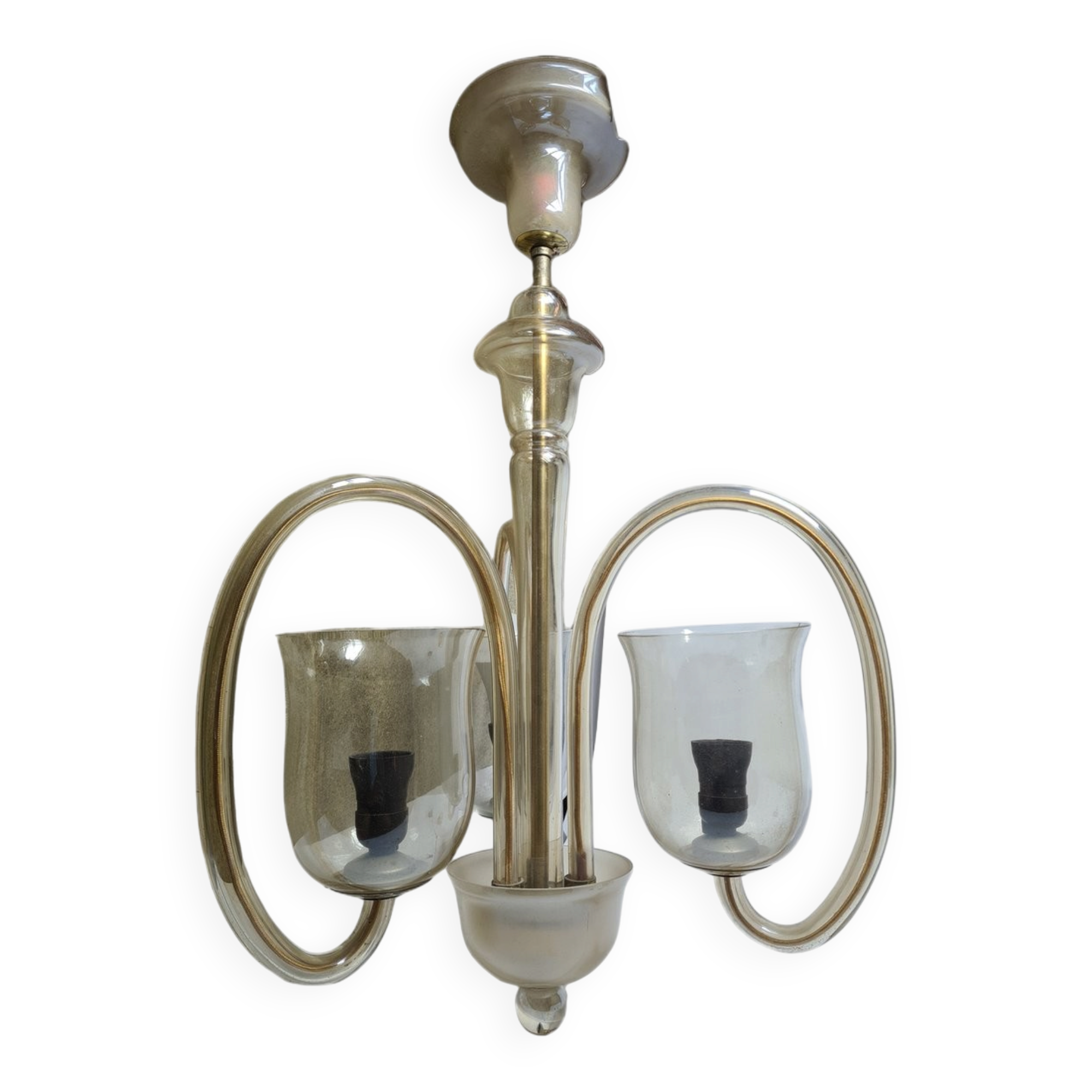 Art Deco glass style chandelier, former Czechoslovakia, 1930s