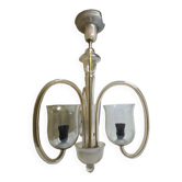 Chandelier en verre de style Art Déco, ancienne Tchécoslovaquie, années 1930