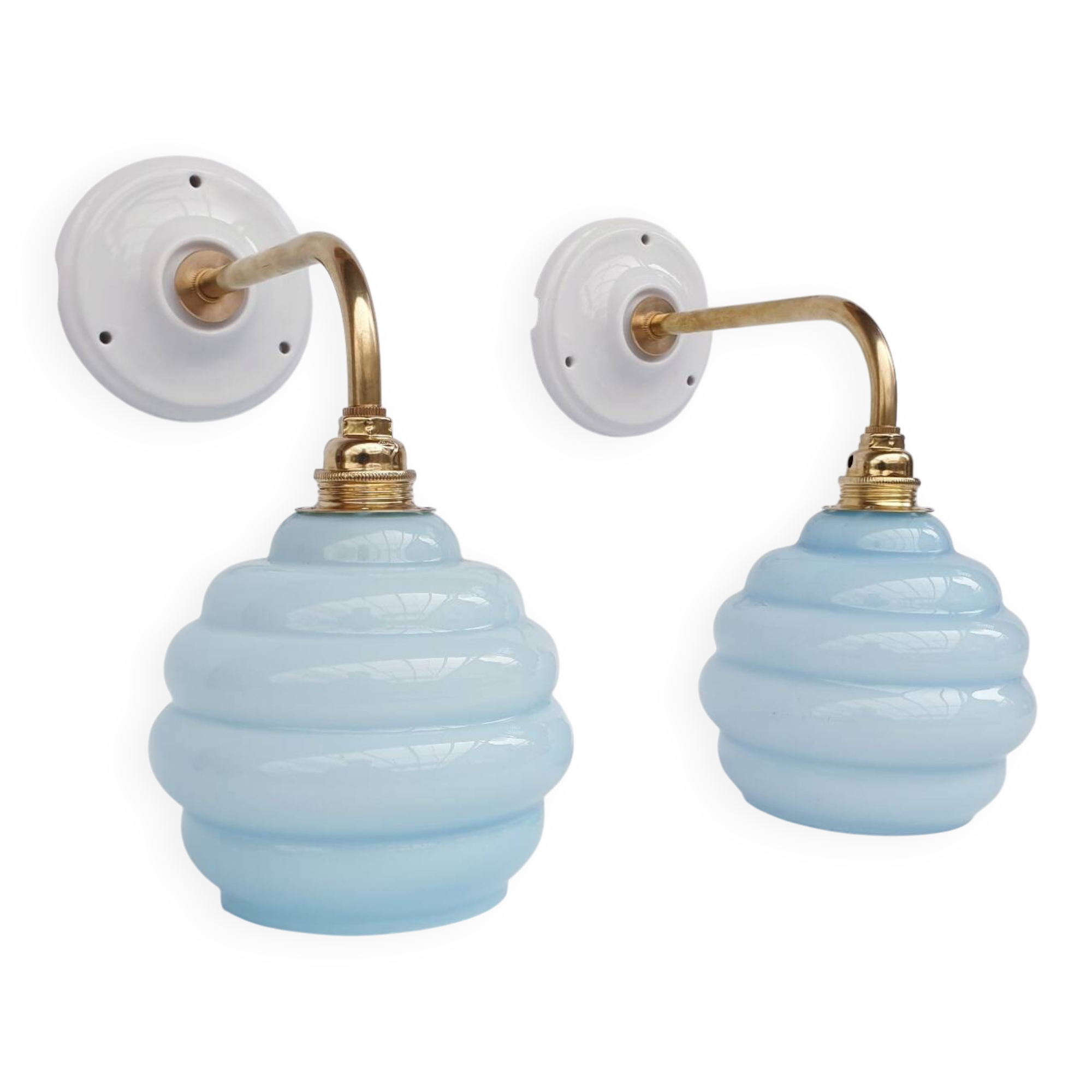 Swan neck and cloud glass wall lights