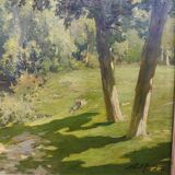 Painting on framed panel signed Albert Regagnon