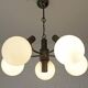 Vintage Wooden Rustic Sputnik / Copper Hanging Lamp /  Chandelier 1970's