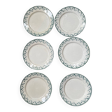 6 flat plates in opaque Gien porcelain, Montigny pattern