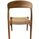 Chaise en bois massif avec assise tressée