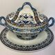 GIEN Soup and sleeping in earthenware decoration of lambrequins XXth