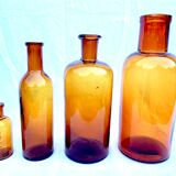 Amber apothecary bottles
