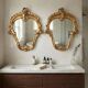 Antique baroque mirrors in carved wood, Italy, 19th century.