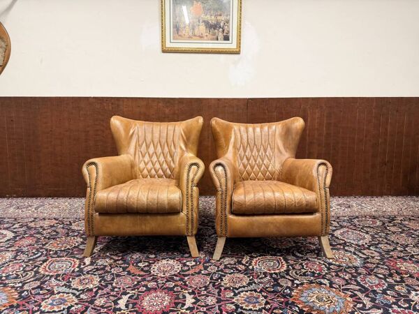 Ensemble fauteuil aviateur en cuir de mouton