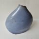 Free-form blue glazed ceramic vase - Height 17cm