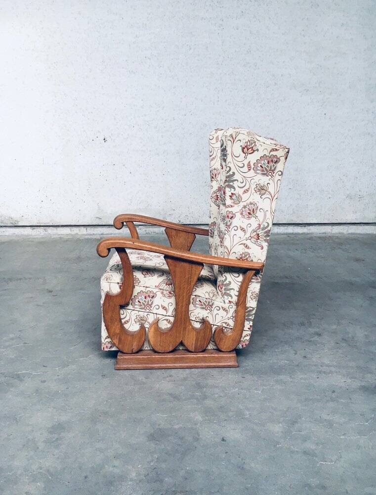 Set of High Wing Back Armchairs, 1900s