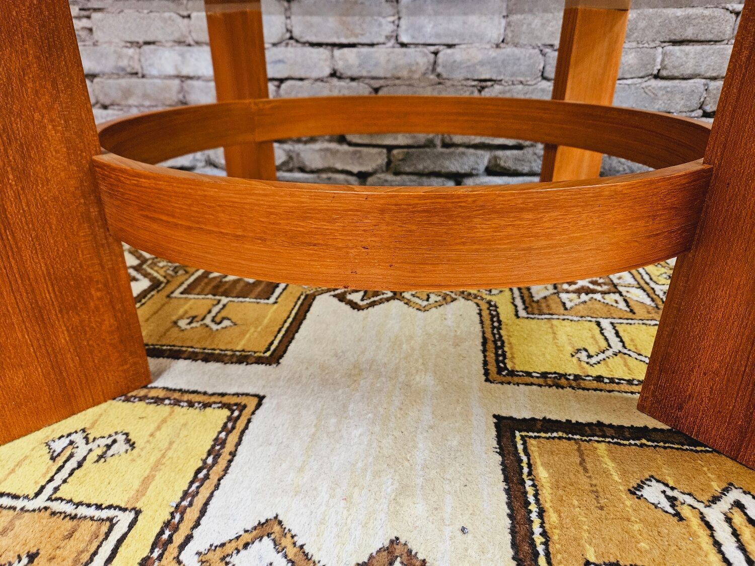 Coffee table in glass and bentwood 1970